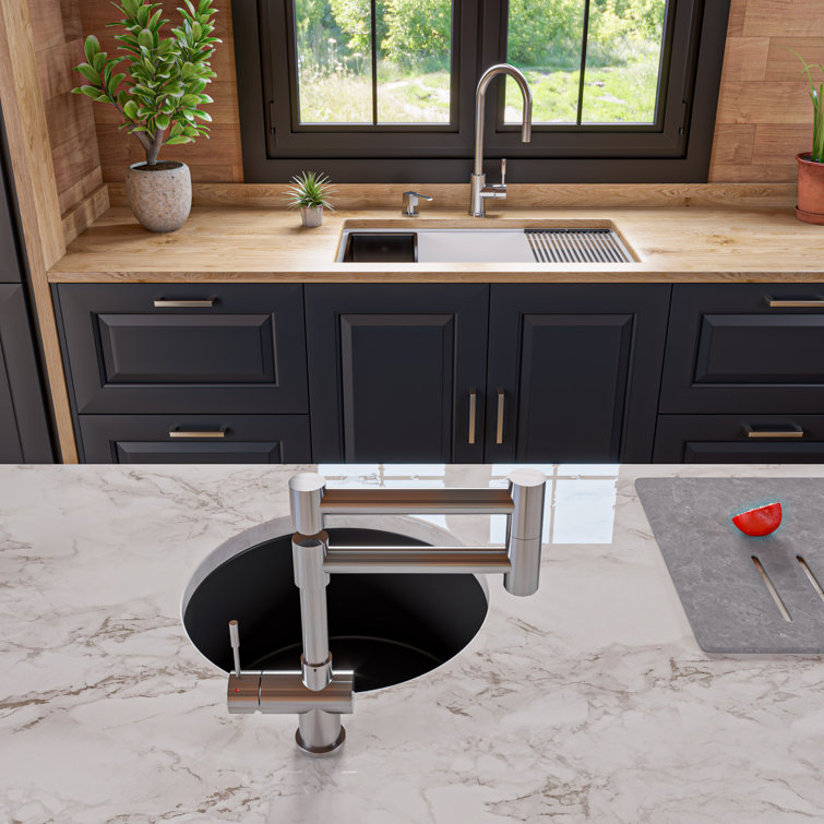 White Granite Composite Rectangular Undermount Single Bowl Kitchen Sink