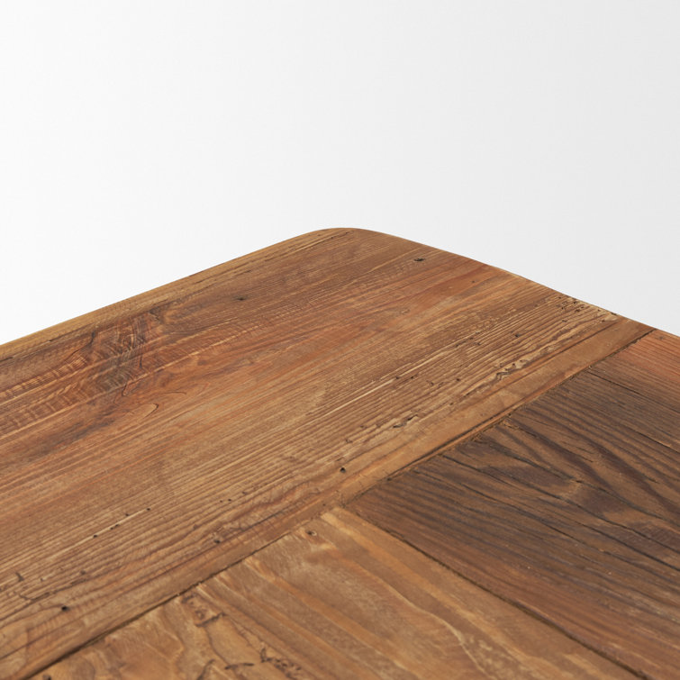 Nonnie Natural Brown Solid Pine Rectangular Trestle Dining Table