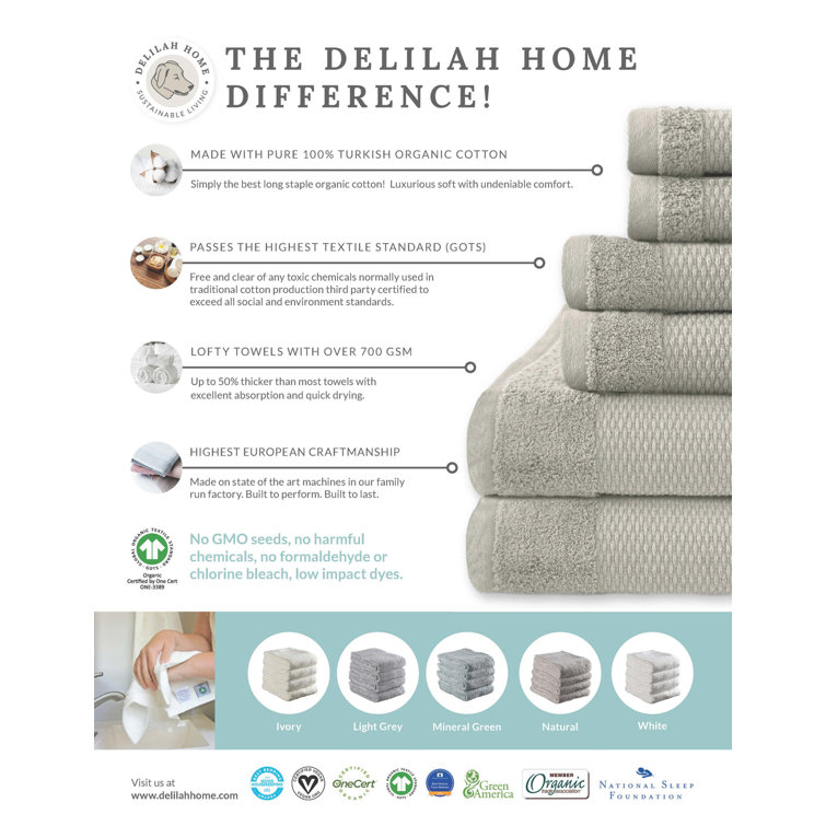 Ivory Organic Turkish Cotton 6-Piece Bath Towel Set