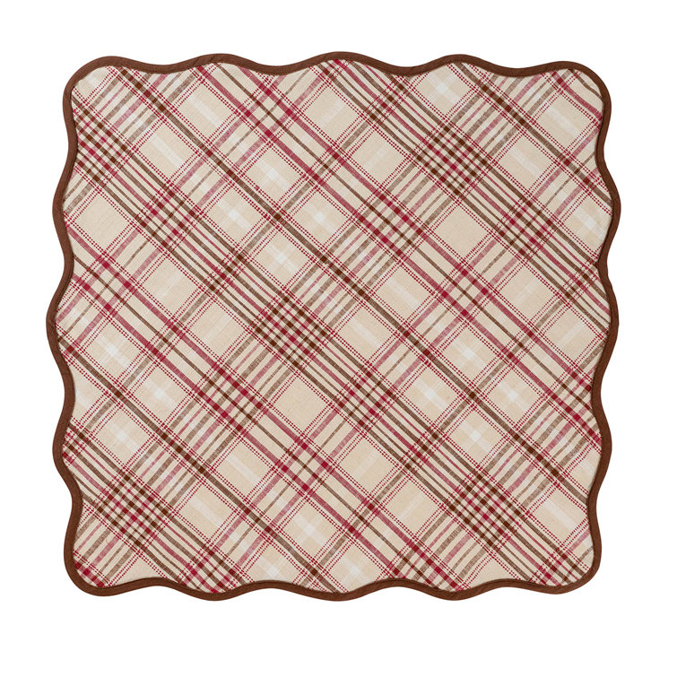 Harvest Tartan Cotton Scalloped Edge Napkin