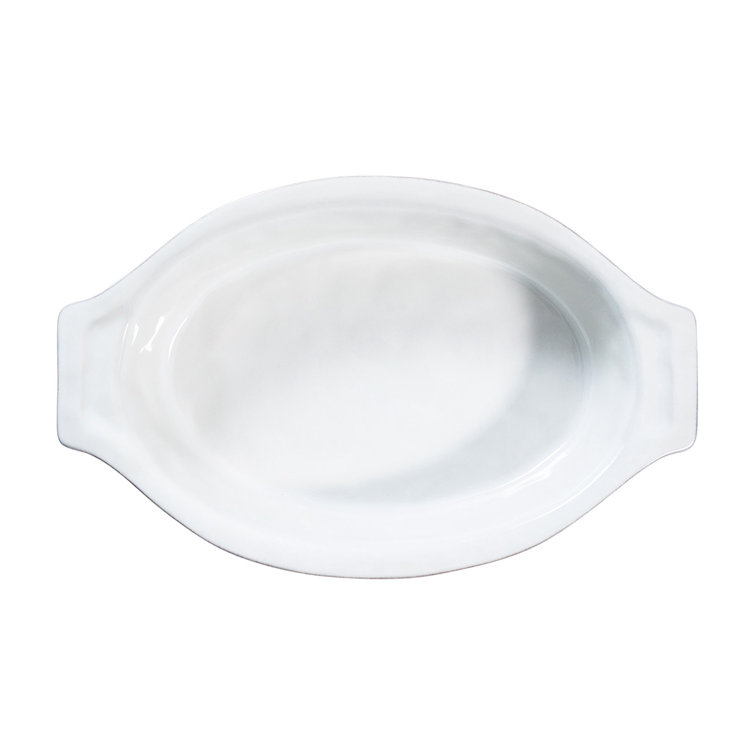 Whitewash Ceramic Oval Baker 15.75" x 10"