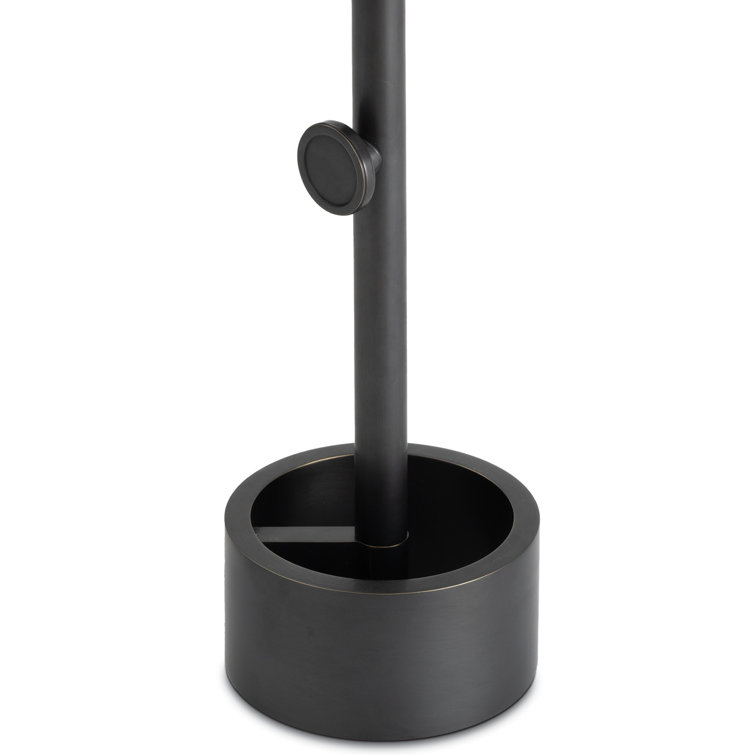 Adjustable Height Round Marble and Metal Accent Table