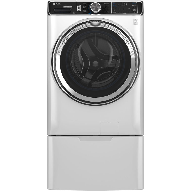 White High Efficiency Smart Front Load Washer with Steam Setting