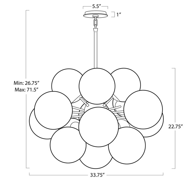 Natural Brass Sputnik Chandelier with Swirl Glass Globes