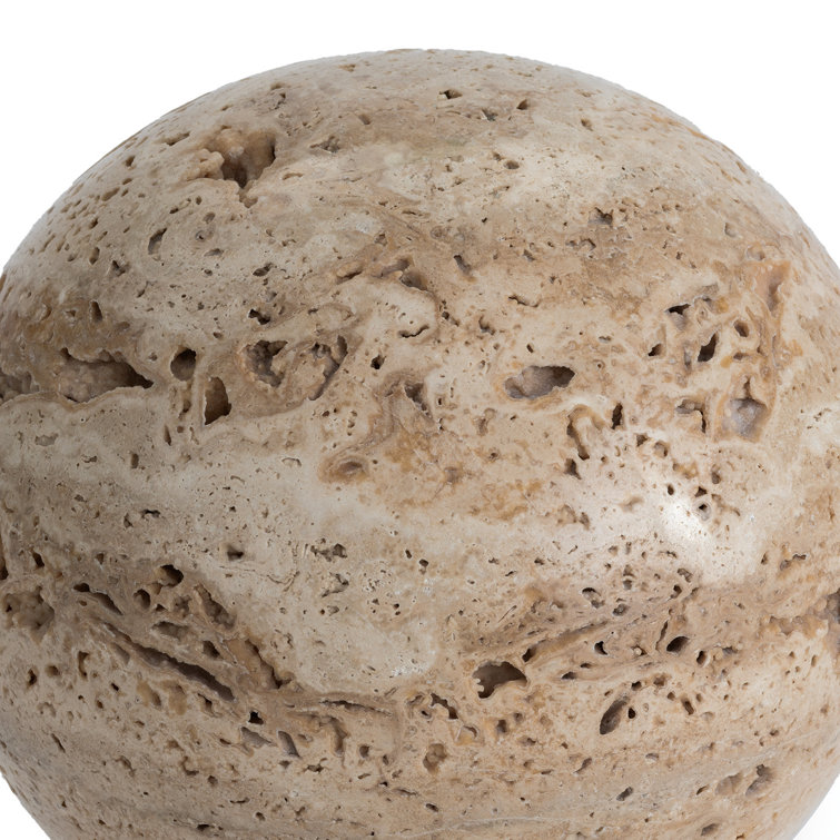 Sloane Beige Travertine Round Bookend Set