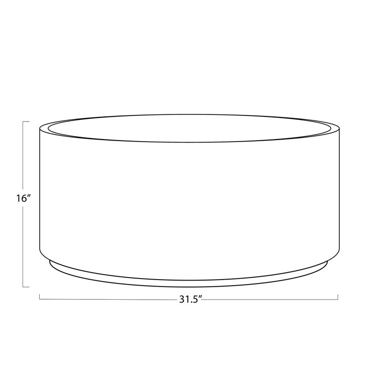 Eli Round Wood and Marble Outdoor Coffee Table