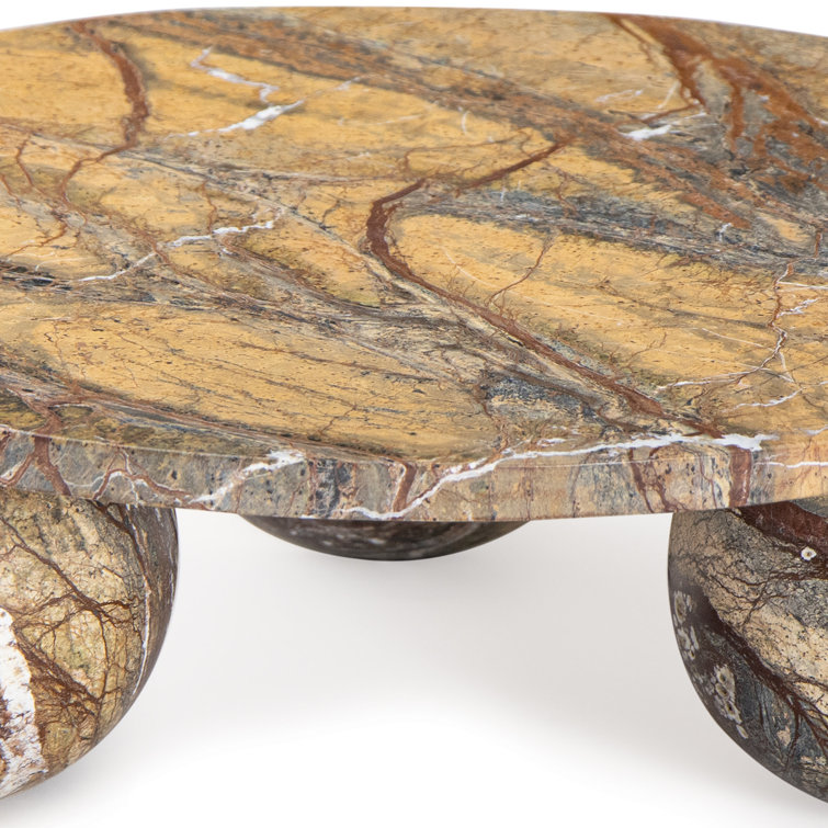 Large Round Brown Marble Decorative Plate