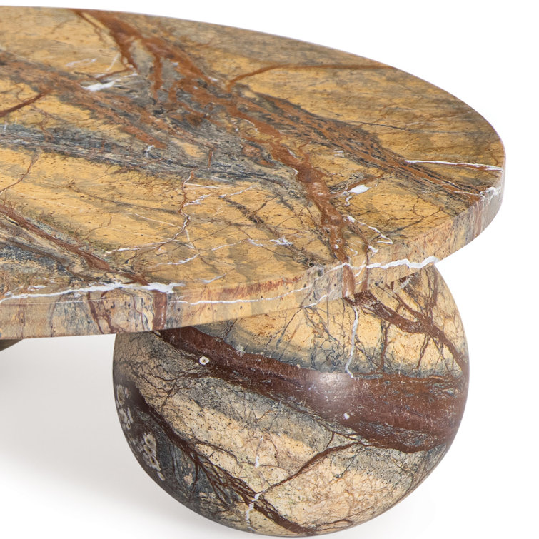 Large Round Brown Marble Decorative Plate
