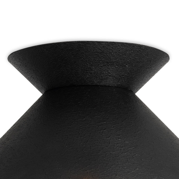 Modern Black and Gold Aluminum Flush Mount Light