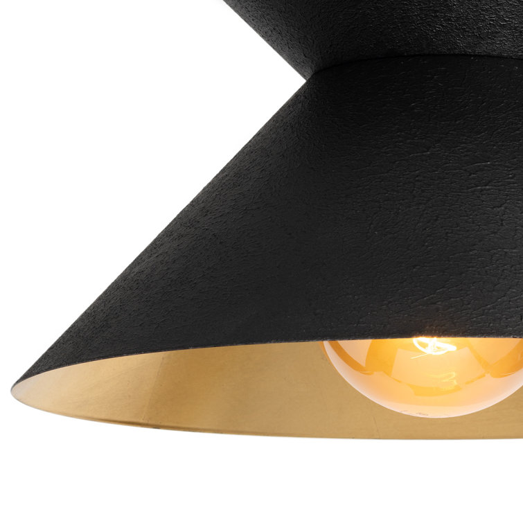 Modern Black and Gold Aluminum Flush Mount Light