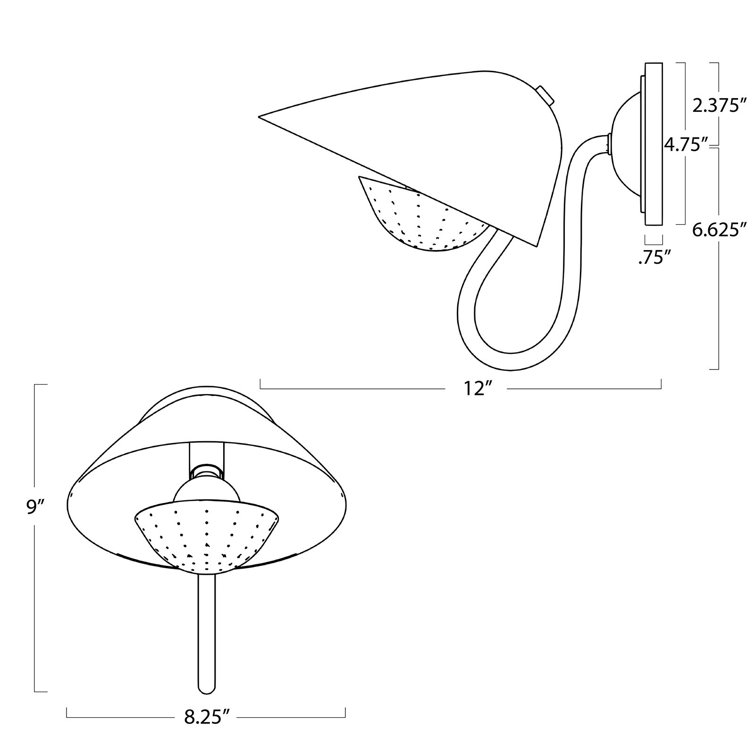 Natural Brass Dimmable Gooseneck Arm Sconce