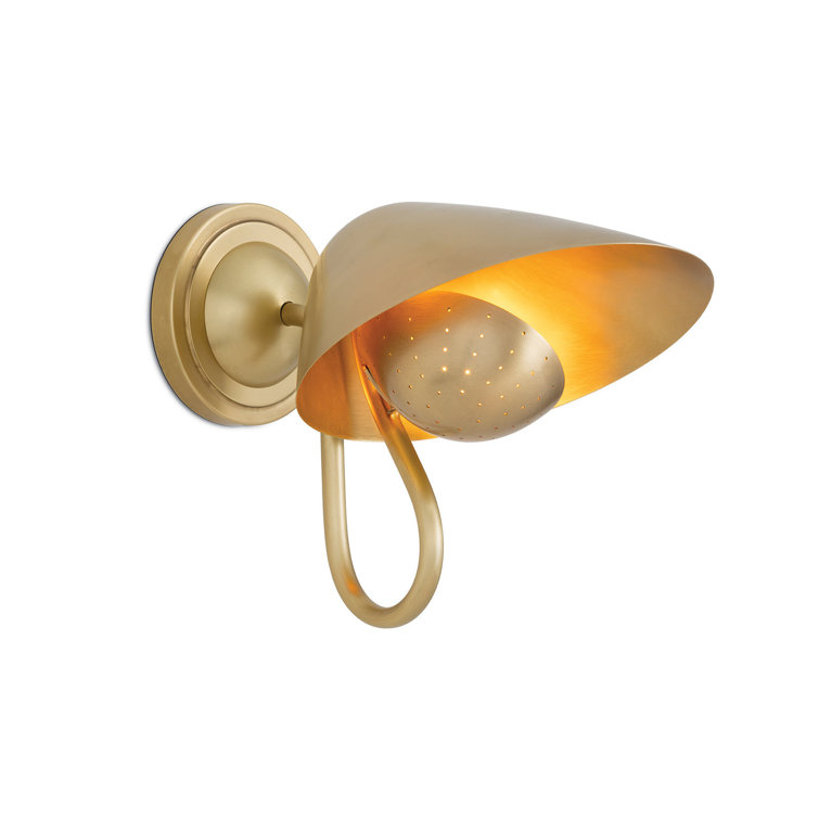 Natural Brass Dimmable Gooseneck Arm Sconce