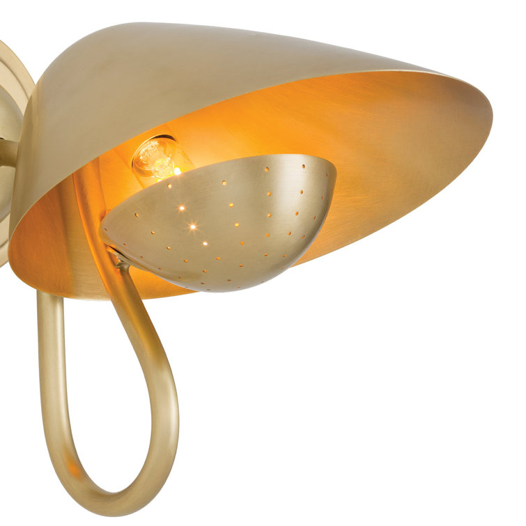 Natural Brass Dimmable Gooseneck Arm Sconce
