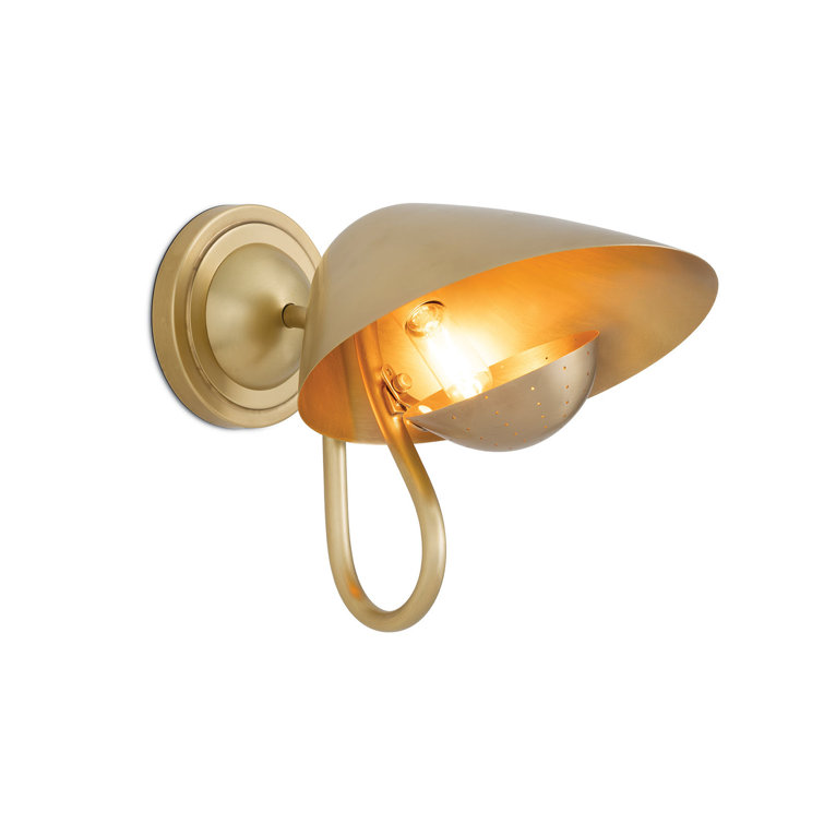 Natural Brass Dimmable Gooseneck Arm Sconce