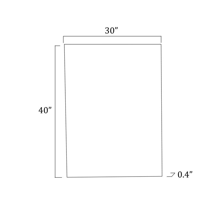 Rectangular Frameless 40" x 30" Modern Wall Mirror