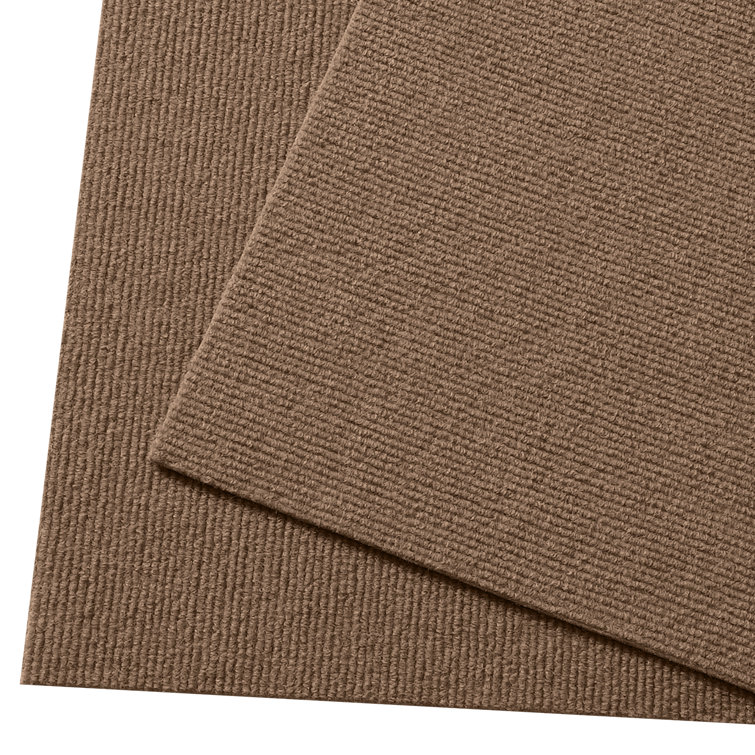 18'' x 18'' Brown Polyester Peel and Stick Carpet Tiles