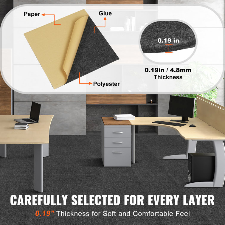 12'' W x 12'' L Level Cut And Loop Polyester Carpet Tile