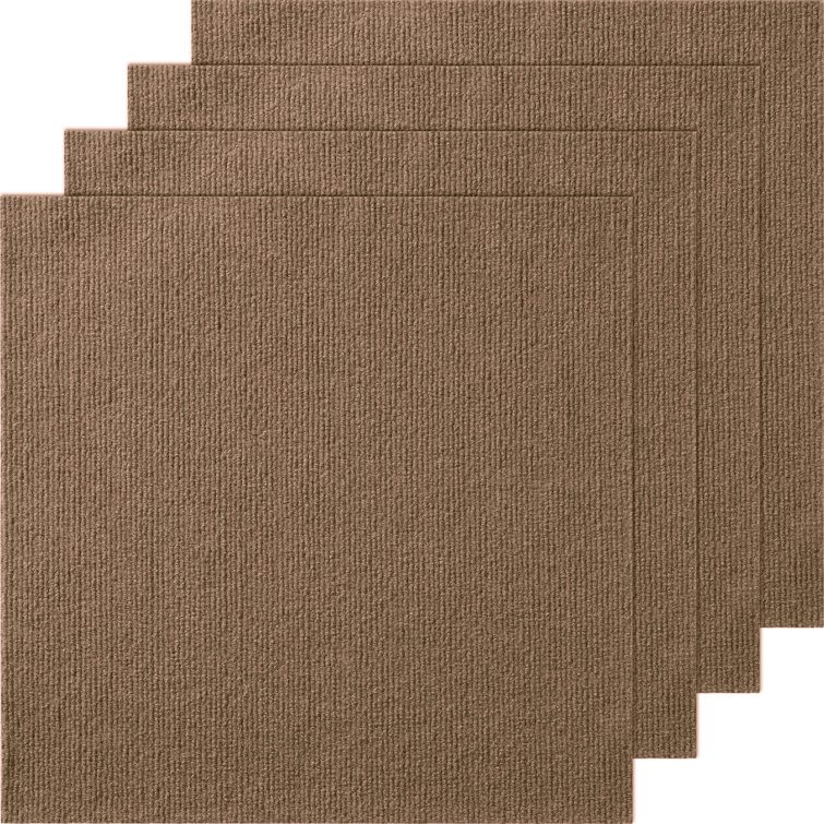 18'' x 18'' Brown Polyester Peel and Stick Carpet Tiles
