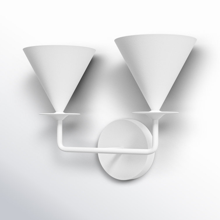 White Cast Plaster Double Cone Sconce