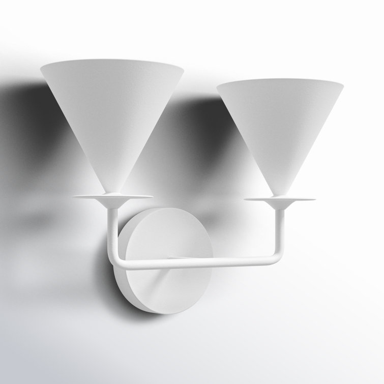 White Cast Plaster Double Cone Sconce