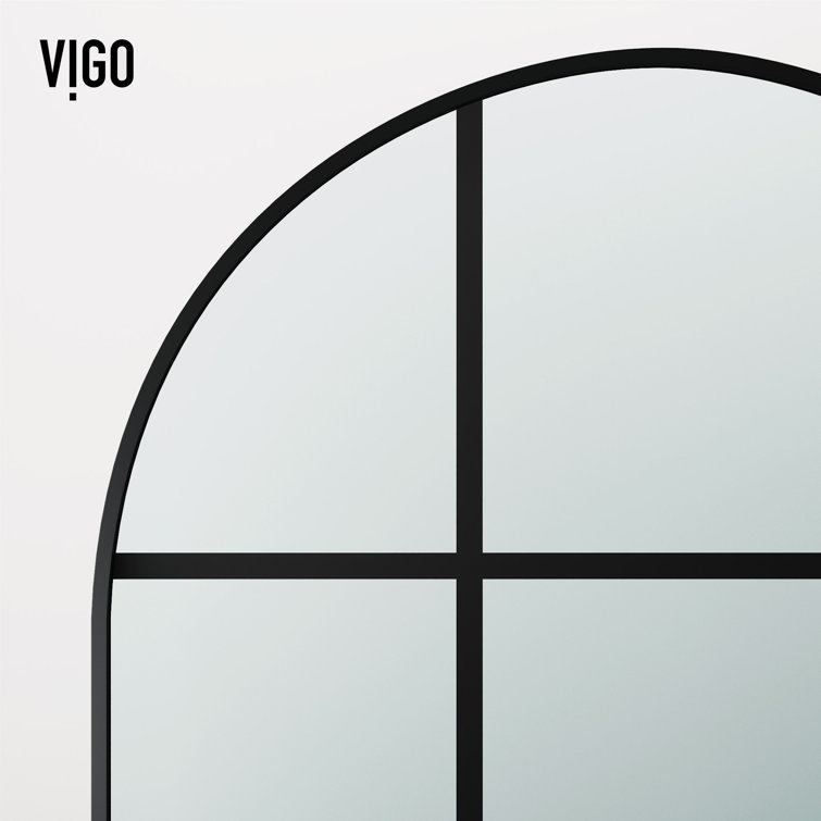 Arden 34" W x 78" H Matte Black Framed Shower Screen with Clear Grid Glass