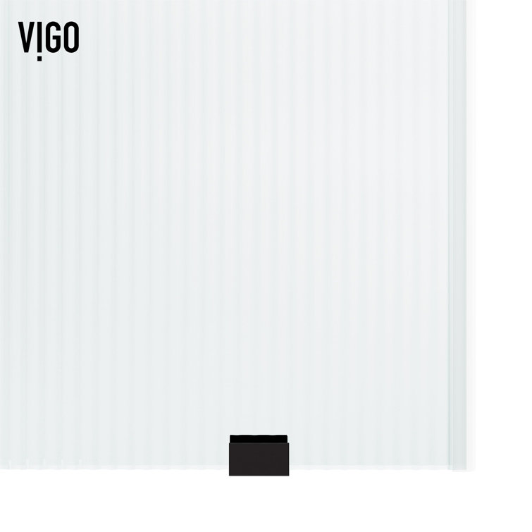 Elan E-Class 56-60" Matte Black Frameless Sliding Shower Door with Fluted Glass