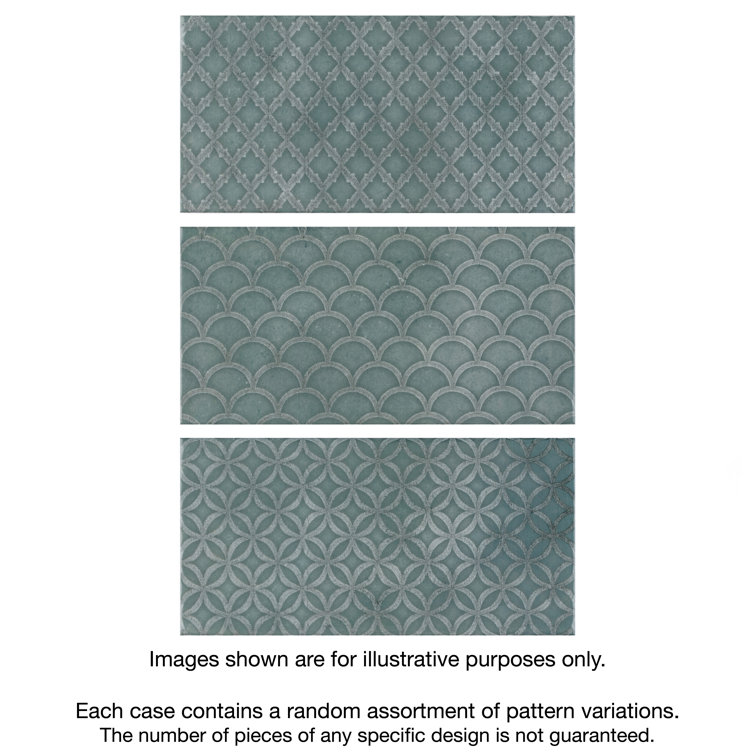Camden 8" x 4" Emerald Ceramic Patterned Subway Tile