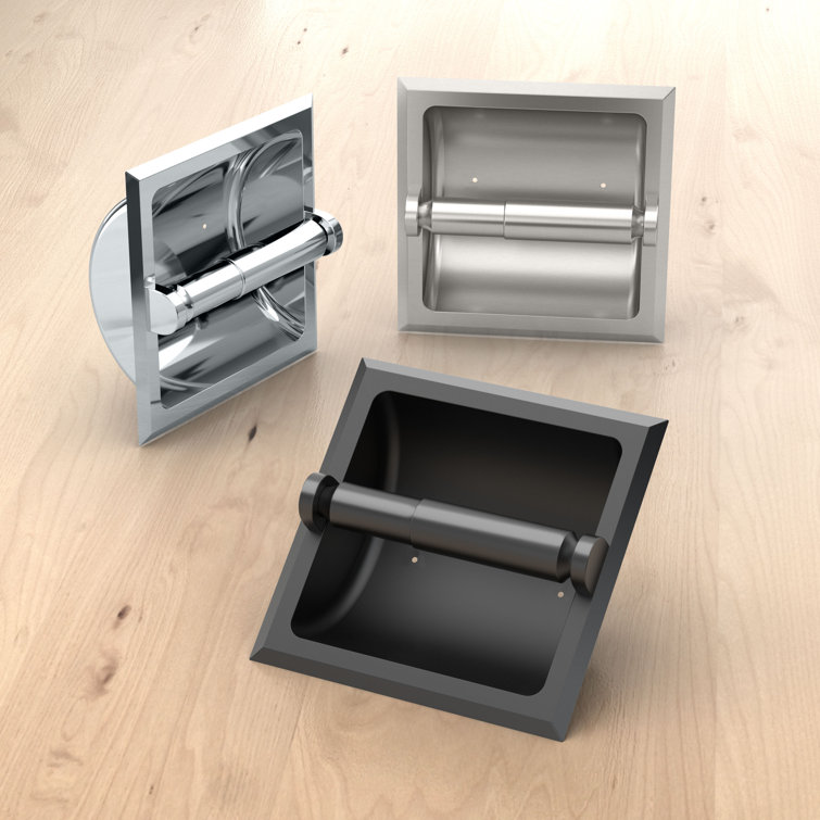 Chrome Recessed Solid Brass Toilet Paper Holder