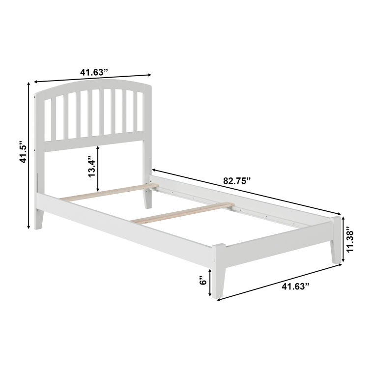 Walnut Twin Mission Wood Bed Frame with Headboard