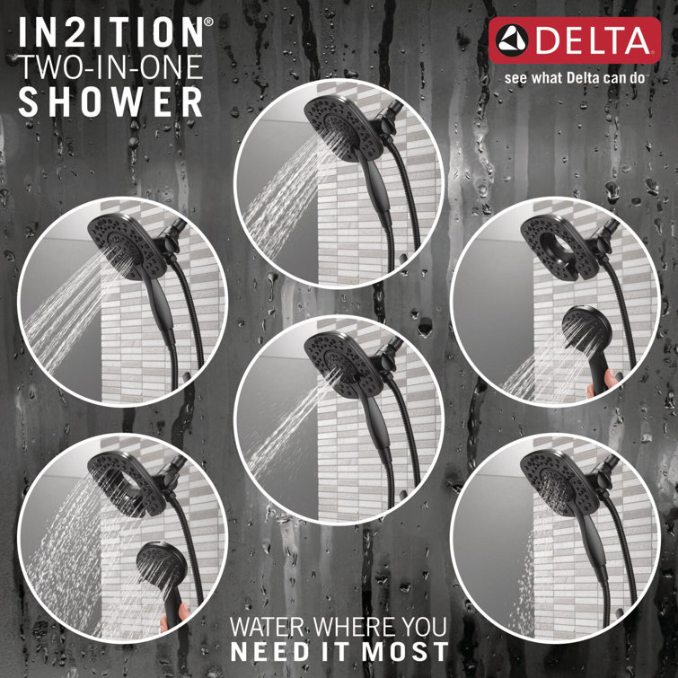 Matte Black Stainless Steel Dual-Function Tub and Shower Faucet Set