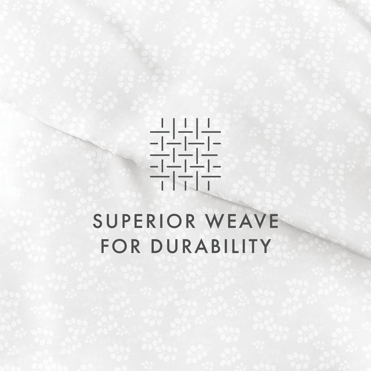 Gray Floral Microfiber Queen Duvet Cover Set
