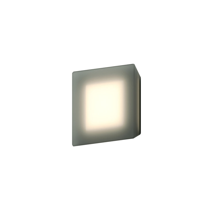 Round White Etched Crystal Glass Solar Wall Sconce