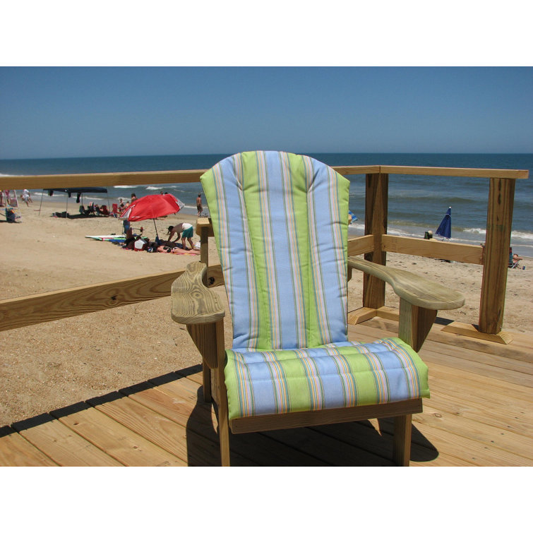 Forest Green Stripe Adirondack Chair Cushion with Acrylic Fabric