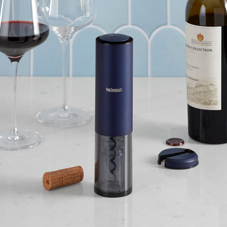 Electric Blue Stainless Steel Automatic Wine Opener with Foil Cutter