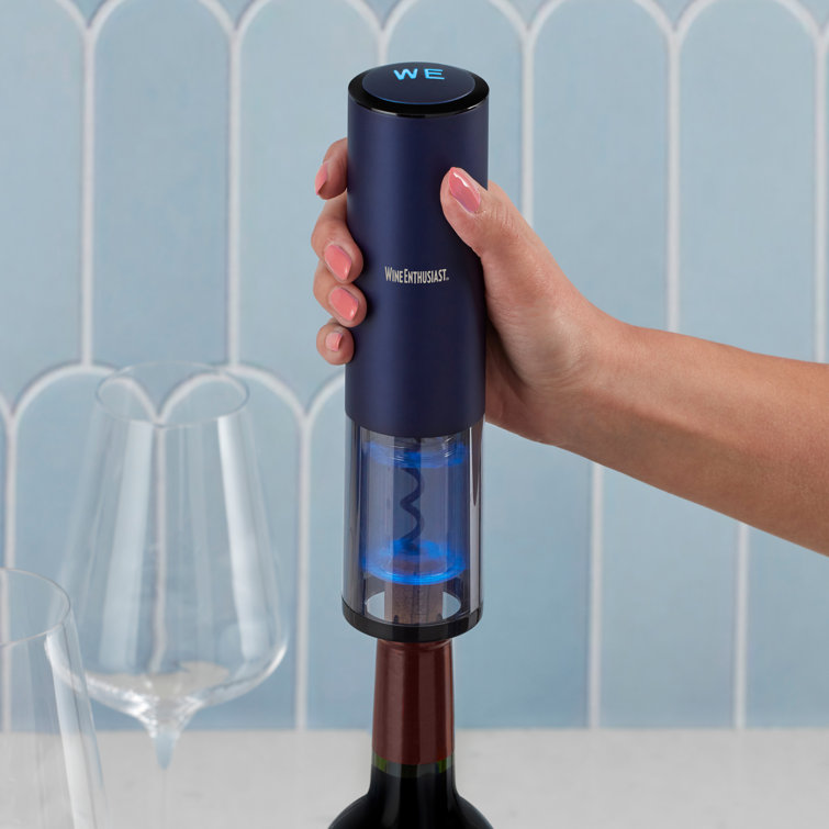 Electric Blue Stainless Steel Automatic Wine Opener with Foil Cutter