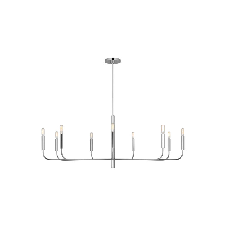 Brianna Polished Nickel 48" Modern Minimalist Chandelier