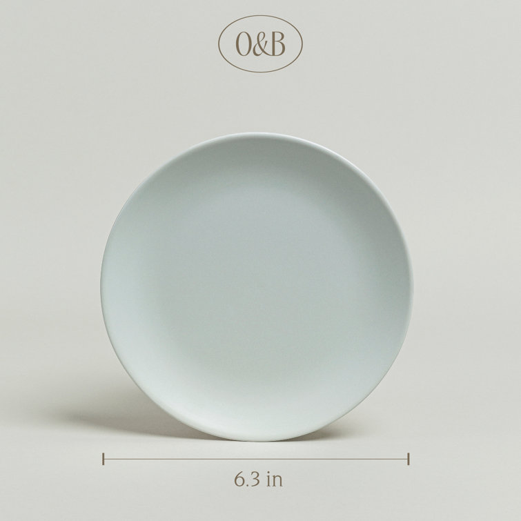 Light Blue Glossy Ceramic Appetizer Plates Set of 4