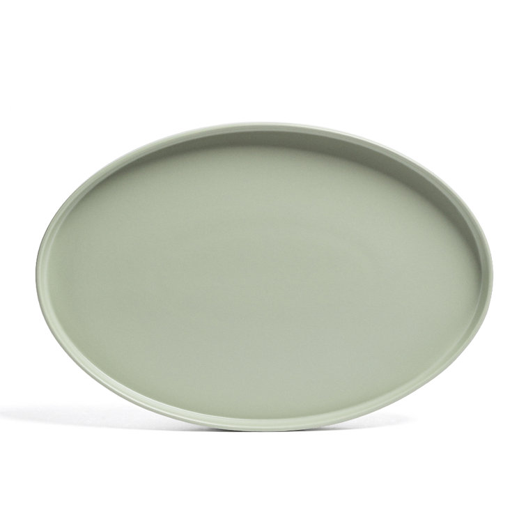Green Ceramic Oval Stackable Serving Platter