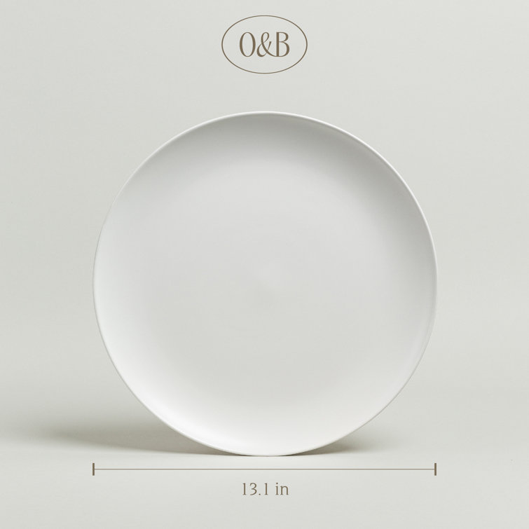 White Round Ceramic 13" Serving Platter