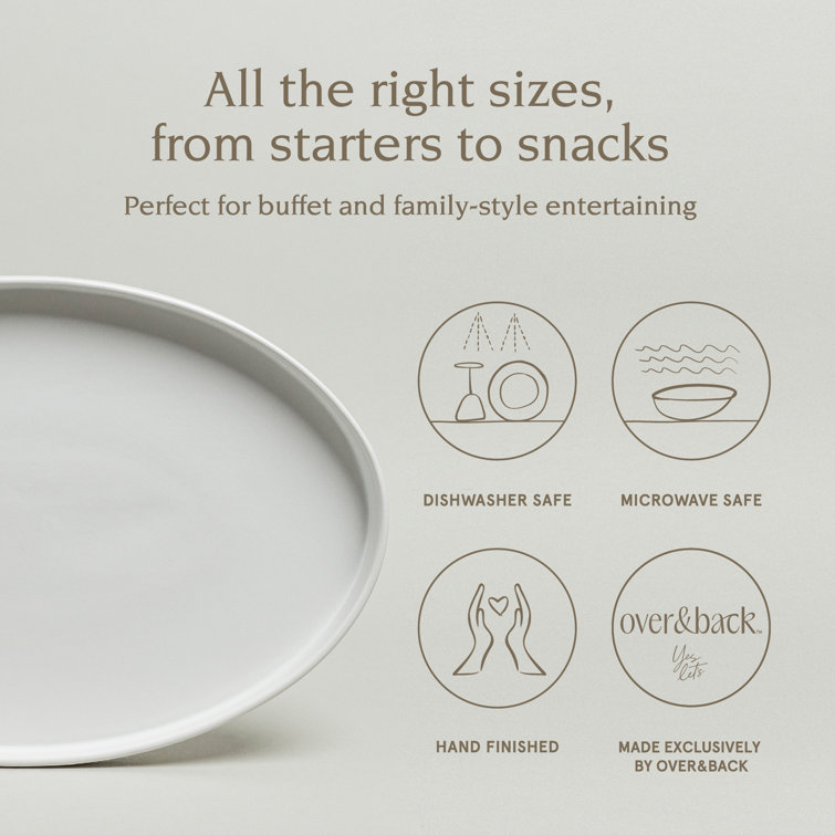 White Oval Ceramic Stackable Serving Platter