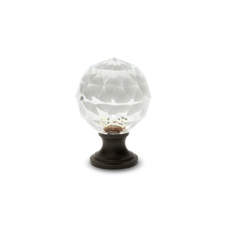 Round Oil Rubbed Bronze and Clear Acrylic Knob with Mounting Hardware