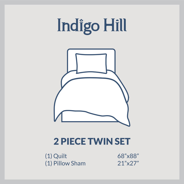 Mocha Twin Cotton Quilt Set with Standard Sham
