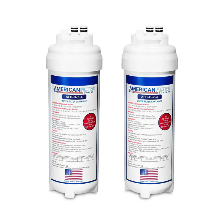American Filter Company AFC-C-Z-4 Under Sink Replacement Filters, 2-Pack