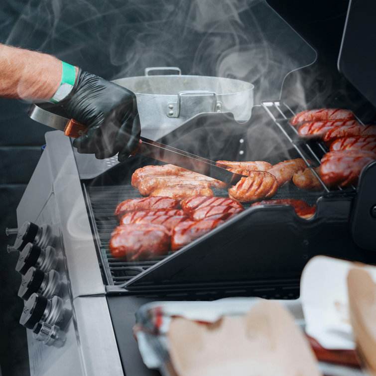 Royal Gourmet 4-Burner Black and Silver Stainless Steel Propane Gas Grill