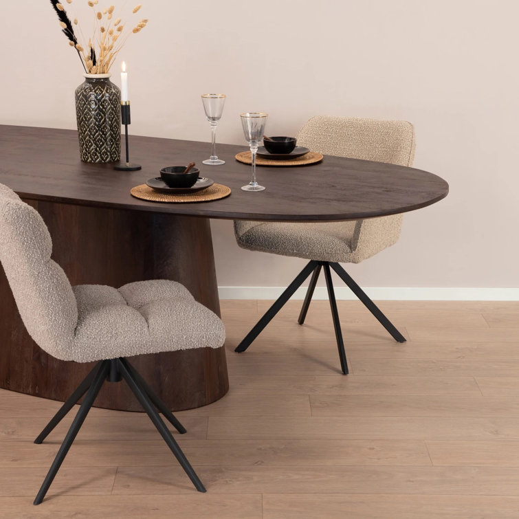 Eleonora Aron Brown Oval Mango Wood Dining Table