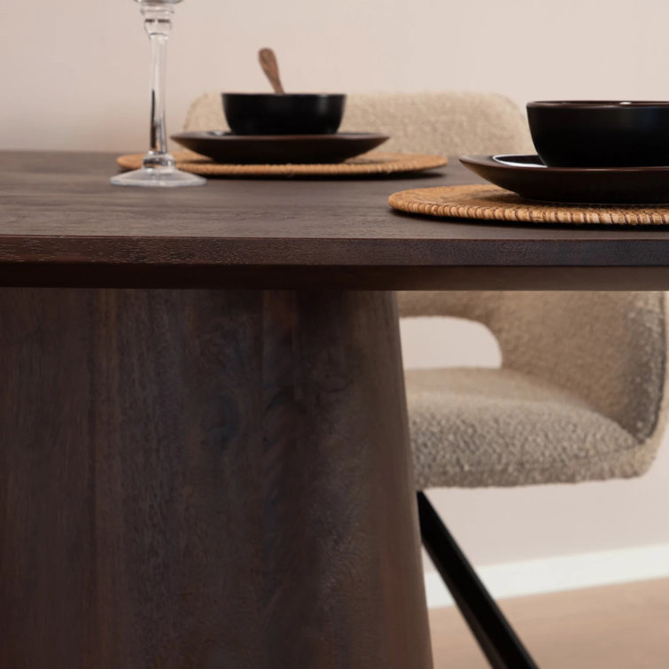 Eleonora Aron Brown Oval Mango Wood Dining Table