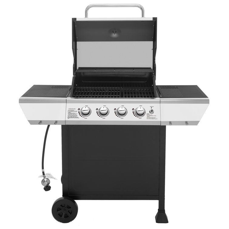 Royal Gourmet 4-Burner Black and Silver Stainless Steel Propane Gas Grill