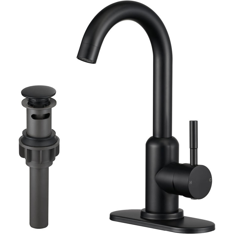 Matte Black Single Handle High Arc Bathroom Faucet