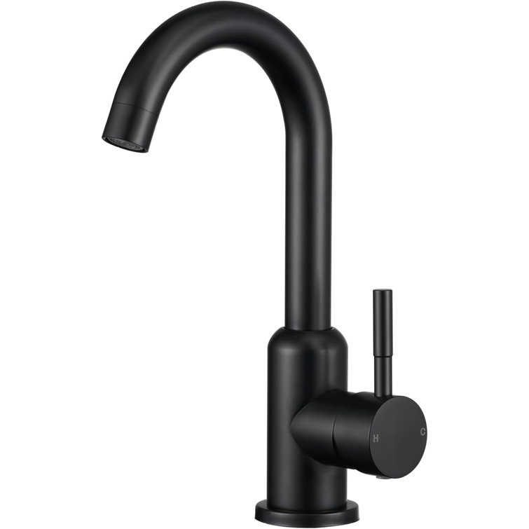 Matte Black Single Handle High Arc Bathroom Faucet