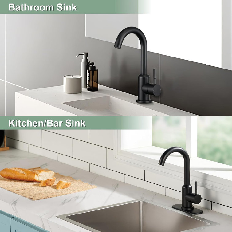 Matte Black Single Handle High Arc Bathroom Faucet